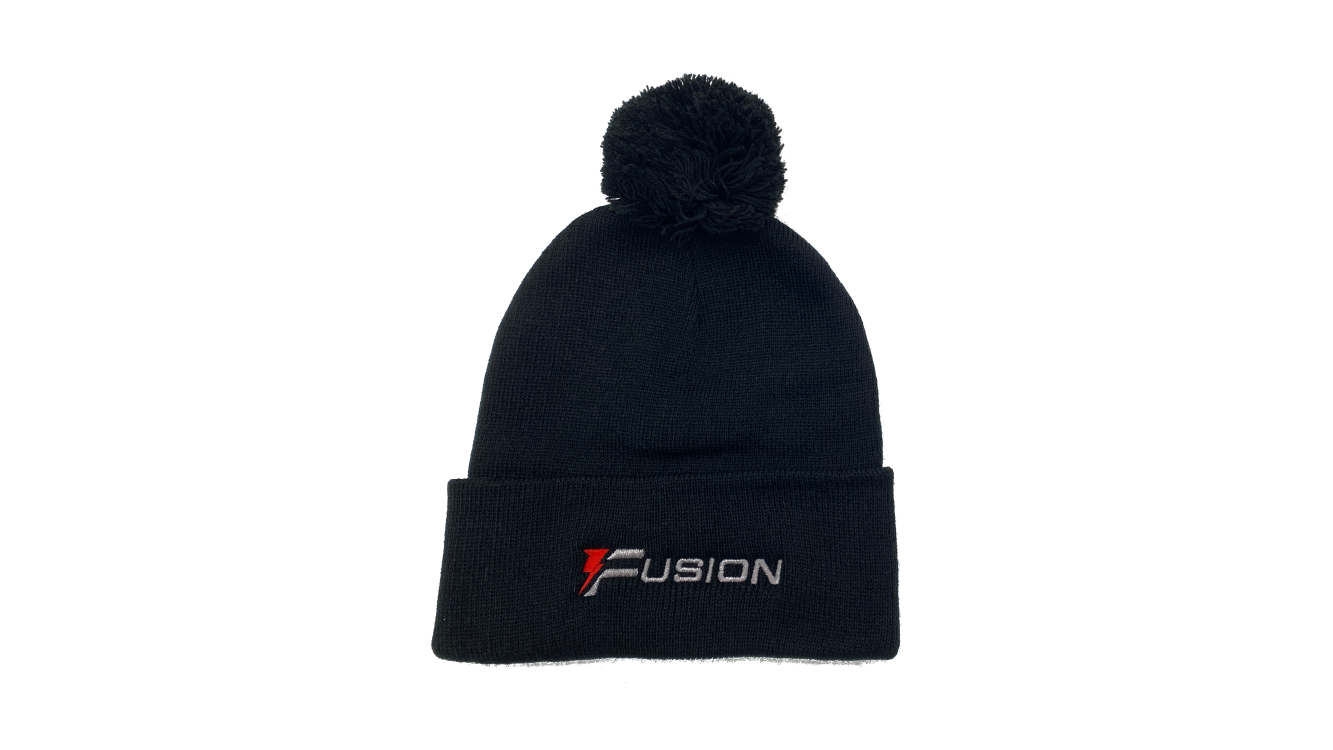 Fusion Logo Beanie - Black / Pompom