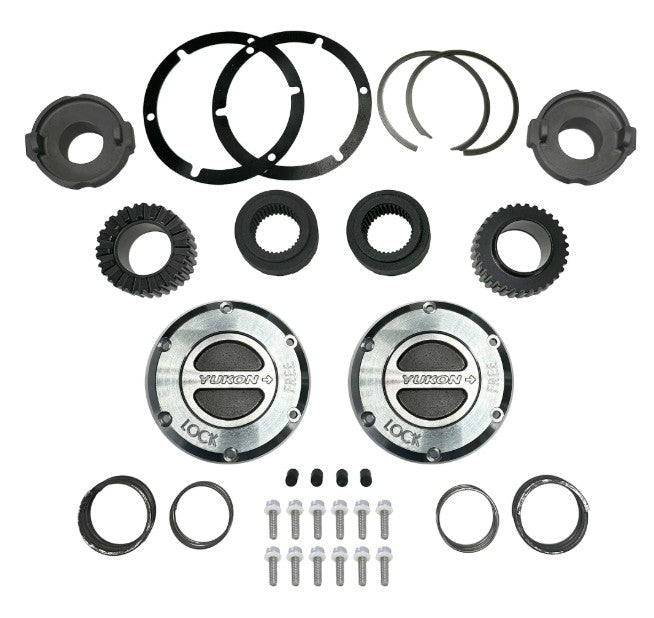 Yukon Hardcore Locking Hub Kit YHC70011 installed on Ford Super Duty Dana 60 front axle.