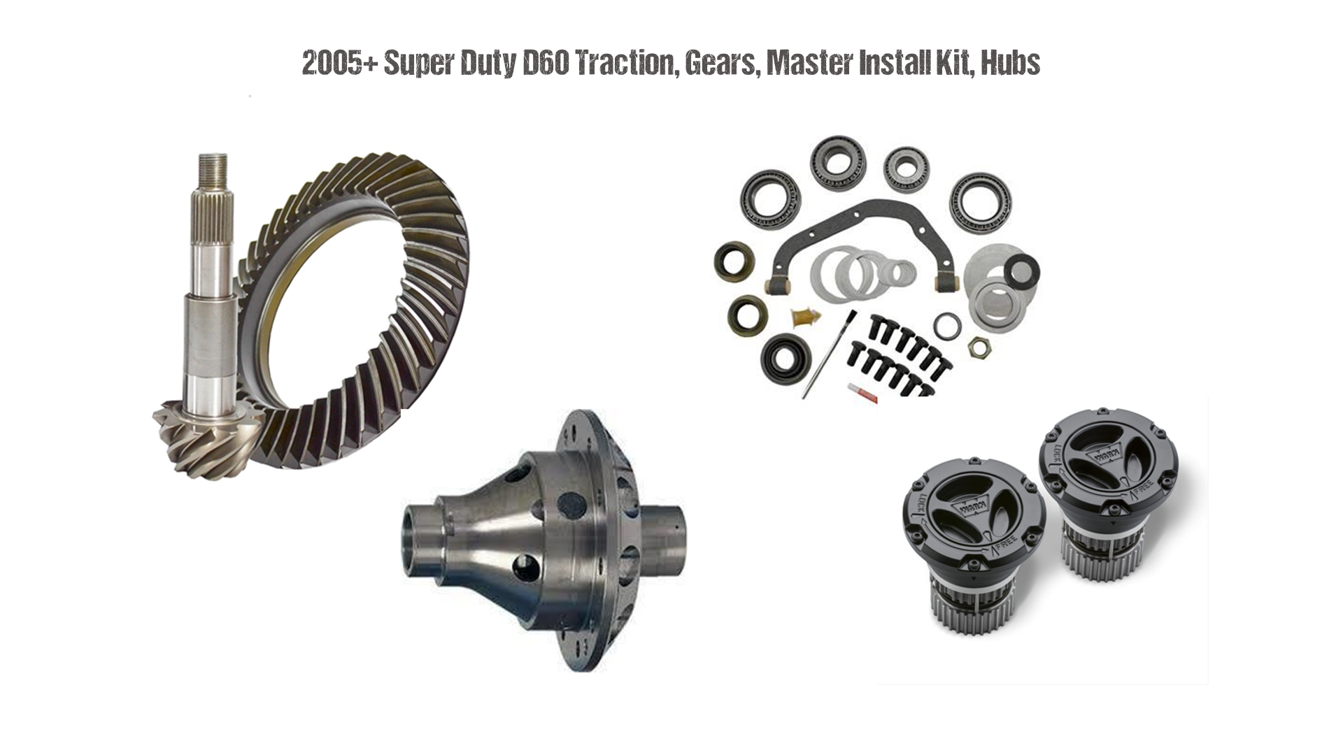 2005+ Super Duty D60 Traction, Gears, Master Install Kit, Hubs - fusion4x4